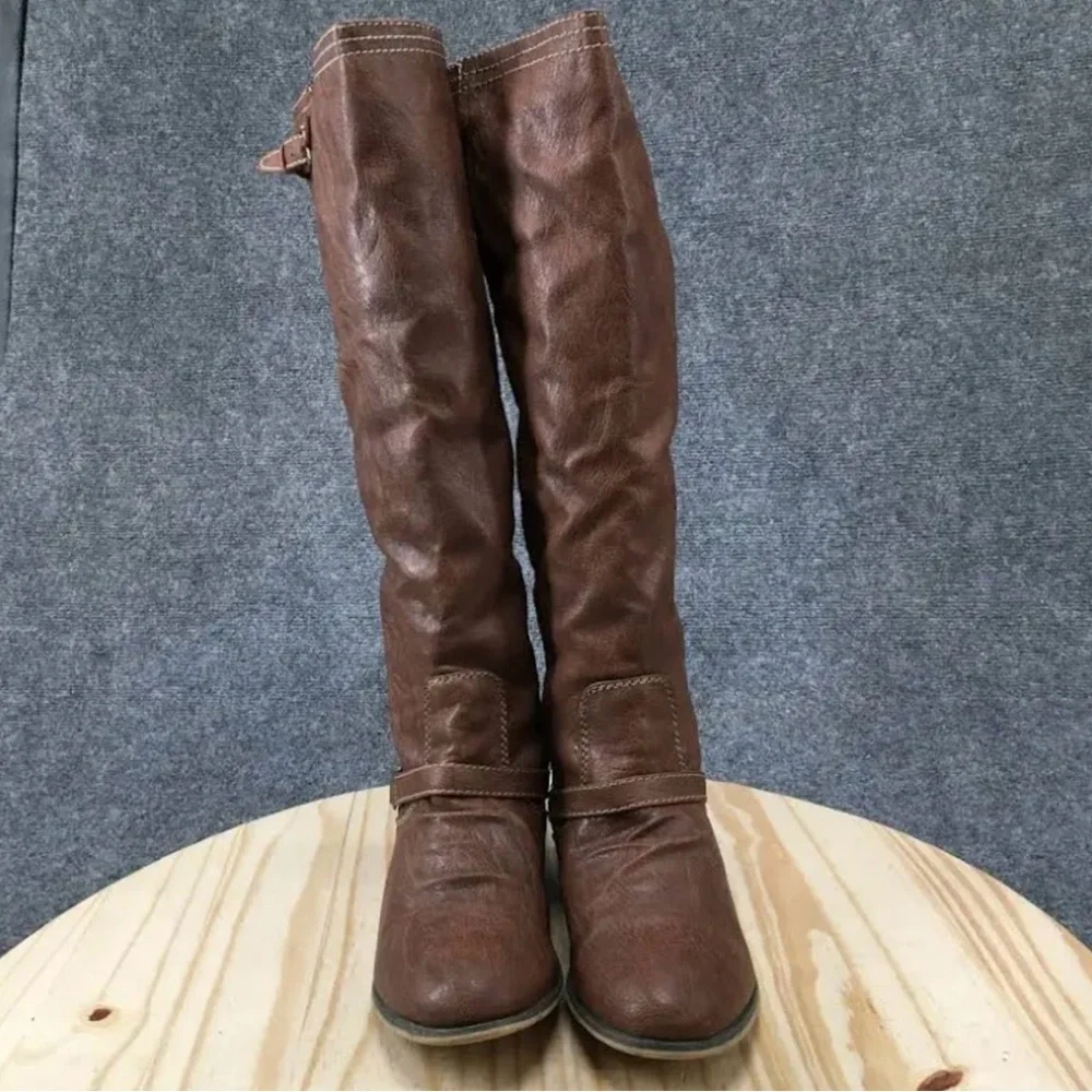 Breckelles Cognac Brown Over-The-Knee Riding Boots